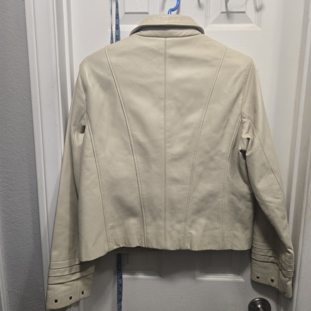 Adler Collection Retro 70s Studded Lamb Skin Leather Moto Jacket Size L - Picture 2 of 12